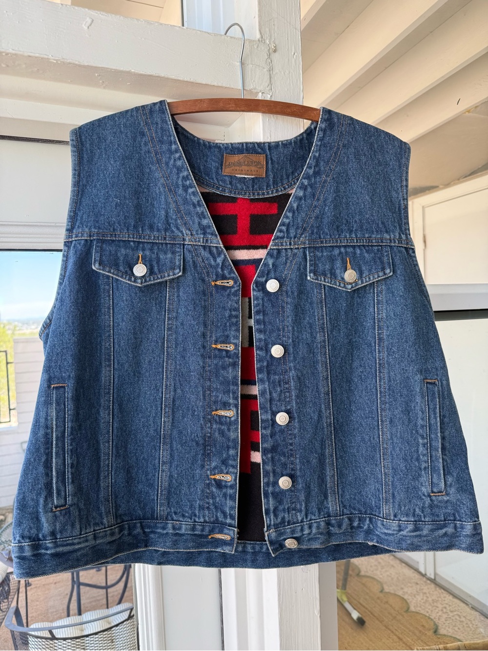 Classic Blue Denim Vest - Women's Jacket